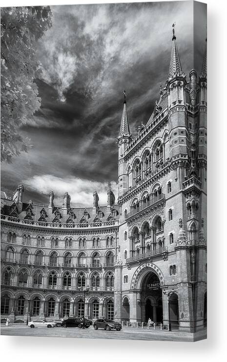 Architecture Canvas Print featuring the photograph St. Pancras train station in another light by Murray Rudd