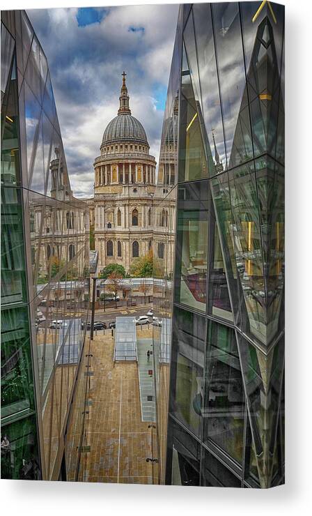 St Pauls Canvas Print featuring the photograph St Pauls Cathedral London from the lift in One New Change by John Gilham
