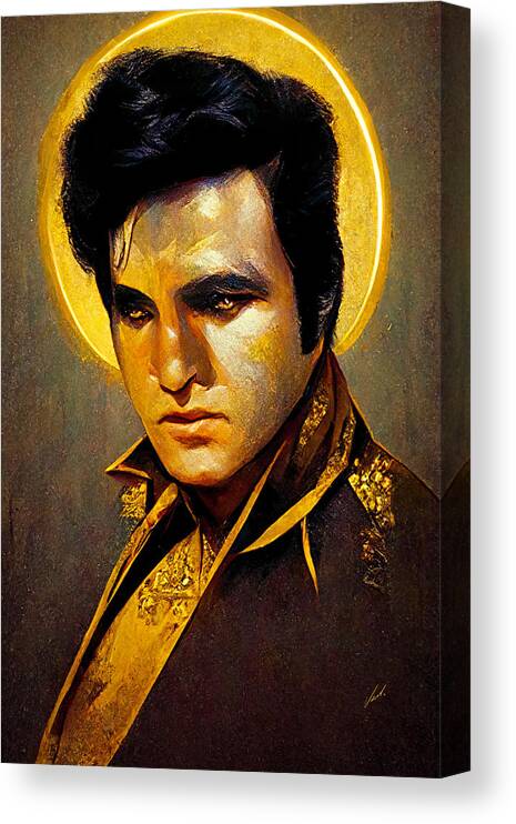 Star Canvas Print featuring the painting Star Icons Elvis - oryginal artwork by Vart. by Vart