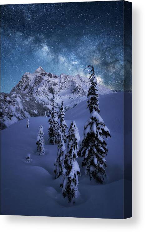 Milky Canvas Print featuring the photograph Starry Winter Wonderland by Ryan McGinnis