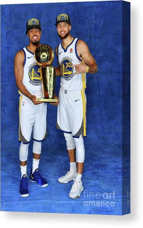 Quinn Cook Canvas Print featuring the photograph Stephen Curry and Quinn Cook by Jesse D. Garrabrant