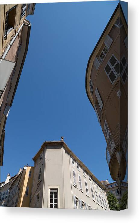 Clear Sky Canvas Print featuring the photograph Street in Aix en Provence by Martin Child