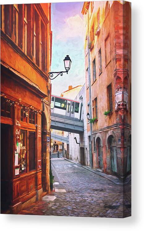 Lyon Canvas Print featuring the photograph Street Scenes of Vieux Lyon France by Carol Japp