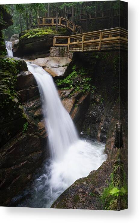 White Mountains Canvas Print featuring the photograph Stunning Sabbaday Falls by Patricia Caron