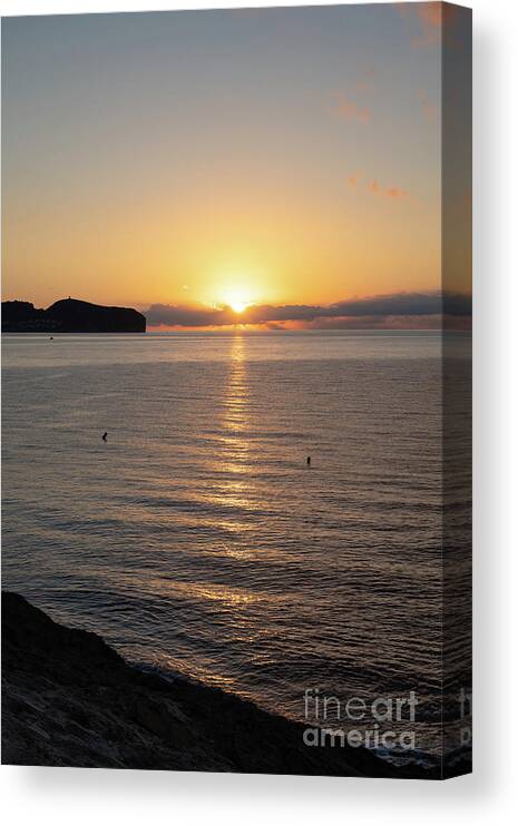 Sunrise Canvas Print featuring the photograph Sunrise on the Mediterranean coast in Spain by Adriana Mueller