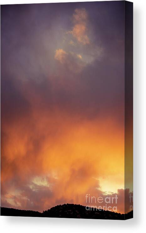 Natanson Canvas Print featuring the photograph Sunset in the Ortiz Mountains 17 by Steven Natanson