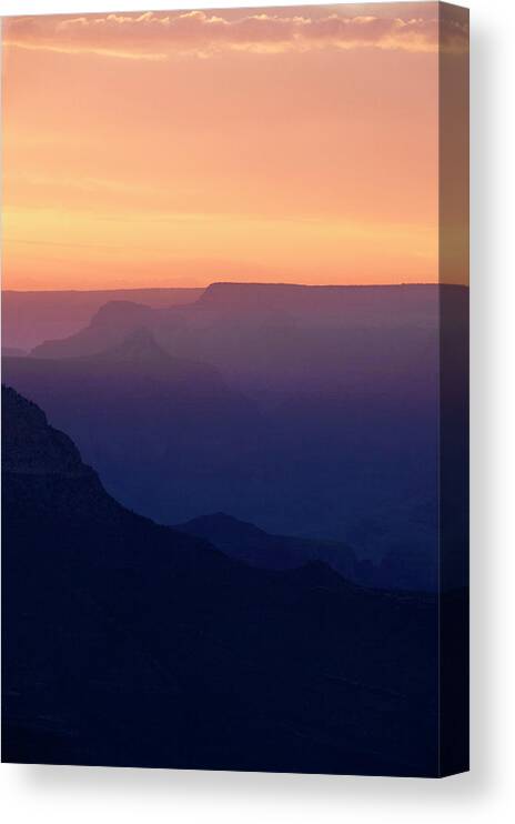 Canyon Canvas Print featuring the photograph Sunset over the Canyon by Alina Oswald