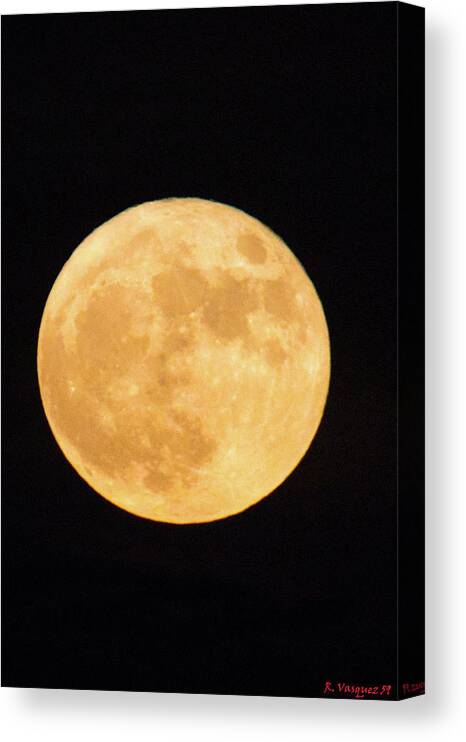 Sky Canvas Print featuring the photograph Super Moon Of July 2022 by Rene Vasquez