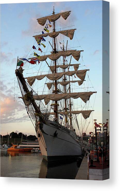 Baltimore Canvas Print featuring the photograph Tall Ship7646 by Carolyn Stagger Cokley