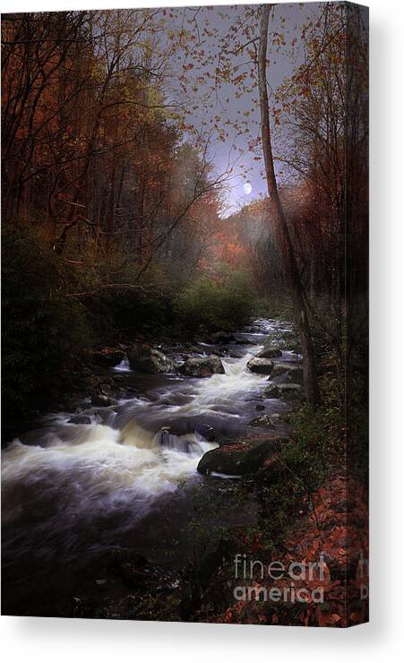 Moon Canvas Print featuring the photograph Tellico LaLuna by Rick Lipscomb