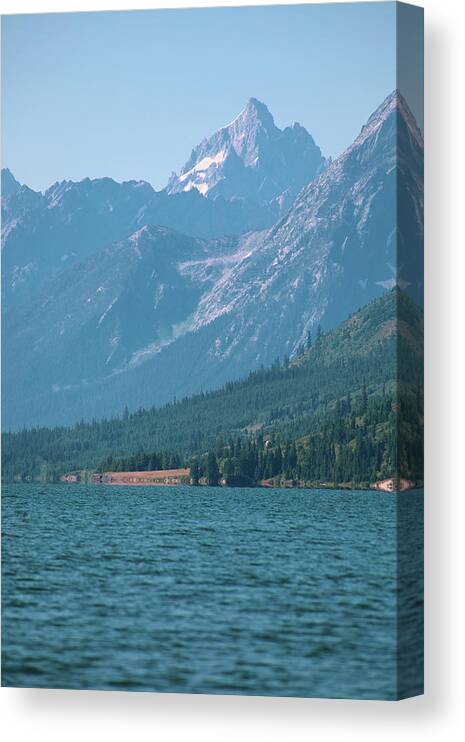 Mountain Canvas Print featuring the photograph Teton Bluez by Go and Flow Photos