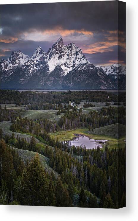 Teton National Park Canvas Print featuring the photograph Teton Overlook Vertical by Ryan Smith