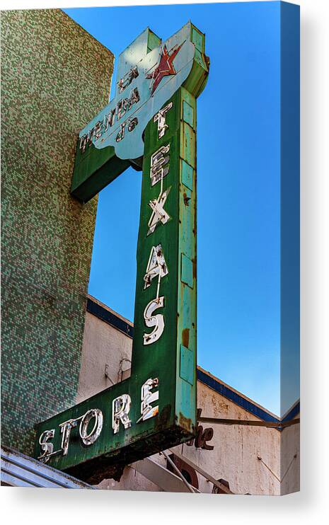 Texas Canvas Print featuring the photograph Texas Store by Matthew Bamberg