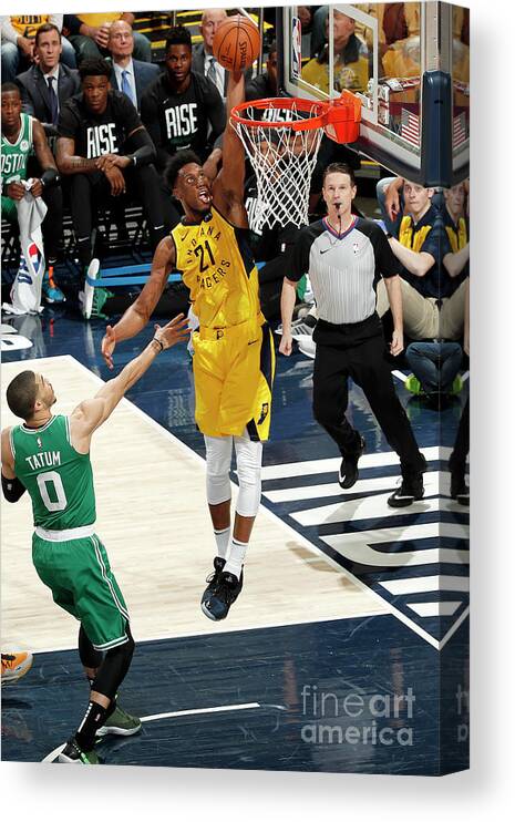 Thaddeus Young Canvas Print featuring the photograph Thaddeus Young by Jeff Haynes