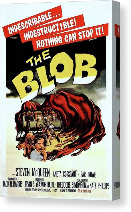 The Blob Canvas Print featuring the photograph The Blob by Movie Poster Prints