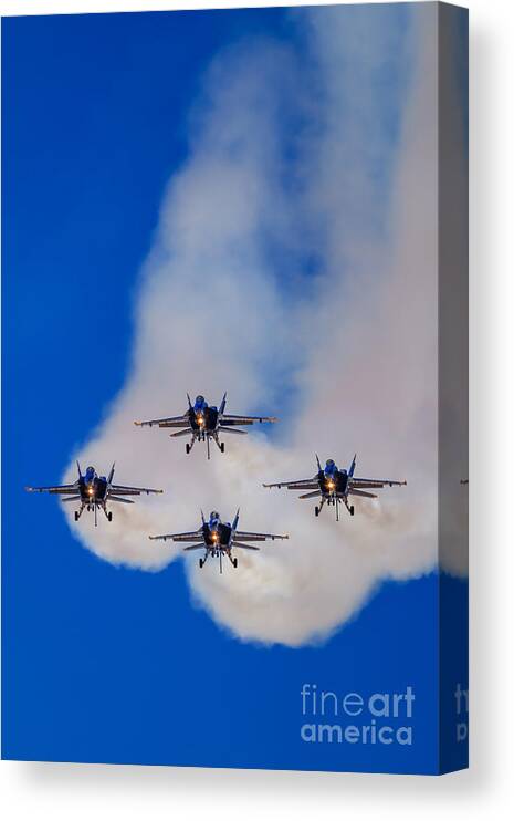 Top Gun Canvas Print featuring the photograph The Blue Angels - U.S. Navy Flight Demonstration Squadron by Sam Antonio