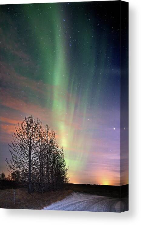 Iceland Canvas Print featuring the photograph The colors of night by Christopher Mathews