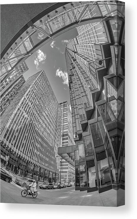Minneapolis Canvas Print featuring the photograph The Cyclist by Jim Hughes