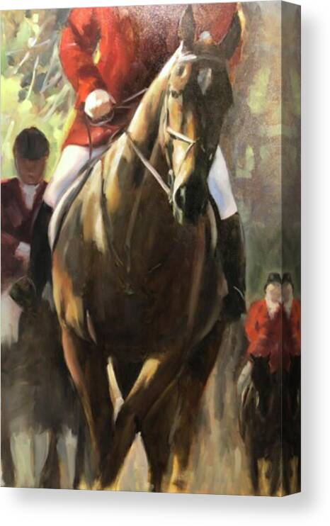 Horse Canvas Print featuring the painting The hunt master by Susan Bradbury