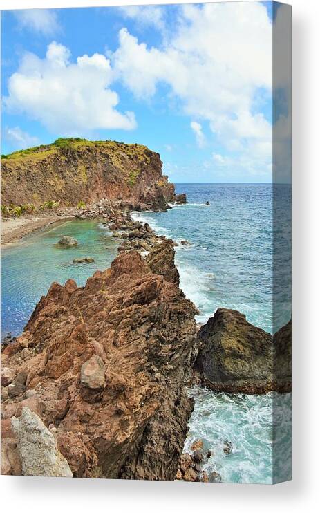 Cove Bay Canvas Print featuring the photograph The Sea Wall at Cove Bay by Ingrid Zagers