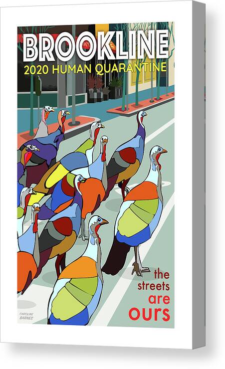 Brookline Canvas Print featuring the digital art The Streets Are Ours by Caroline Barnes