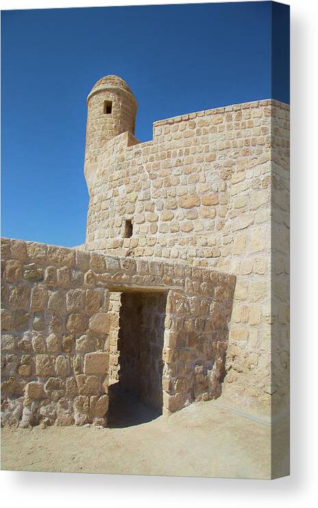 Bahrain Canvas Print featuring the photograph The watchtower by Gaye Bentham