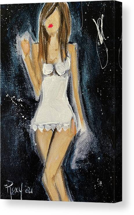 Chemise Canvas Print featuring the painting The White Chemise by Roxy Rich
