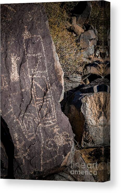 Ancient Canvas Print featuring the photograph Three Rivers Petroglyphs #7 by Blake Webster