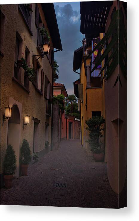 Alley Canvas Print featuring the photograph Through the alley by Thomas Nay