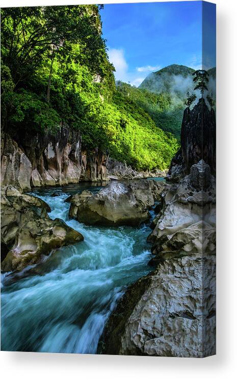 Rizal Canvas Print featuring the photograph Tinipak River in Tanay by Arj Munoz