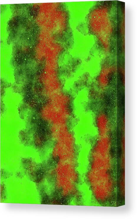Chartreuse Canvas Print featuring the painting Transmutation - Contemporary Abstract - Abstract Expressionist painting - Chartreuse, Neon Green by Studio Grafiikka