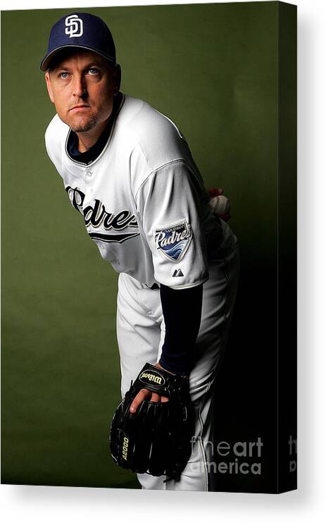 Media Day Canvas Print featuring the photograph Trevor Hoffman by Ronald Martinez