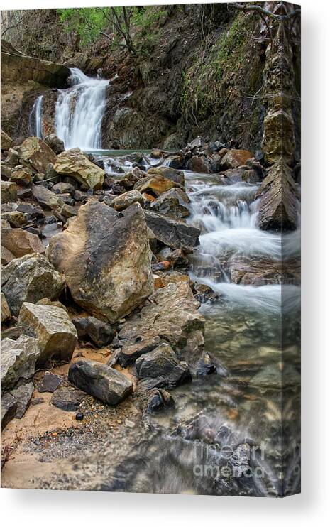 Triple Falls Canvas Print featuring the photograph Triple Falls On Bruce Creek 18 by Phil Perkins