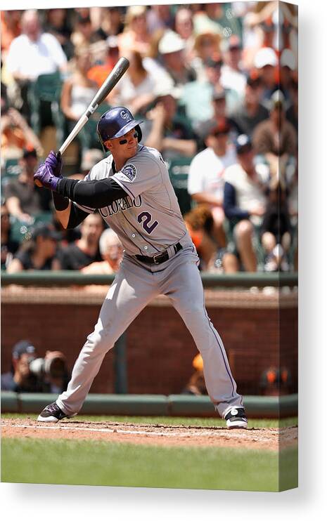 San Francisco Canvas Print featuring the photograph Troy Tulowitzki by Lachlan Cunningham