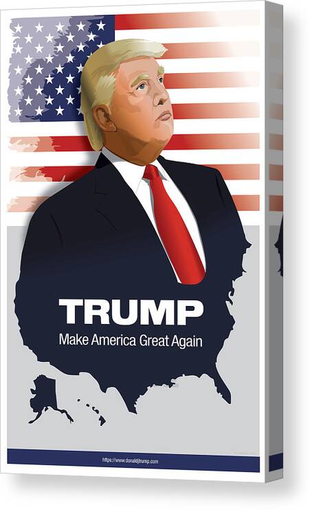 Maga Canvas Print featuring the digital art Trump 2016 Poster by Emerson Design