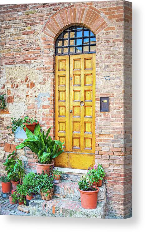 Italy Photography Canvas Print featuring the photograph Tuscan Door by Marla Brown