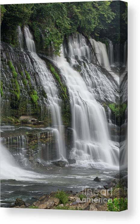 Twin Falls Canvas Print featuring the photograph Twin Falls 24 by Phil Perkins