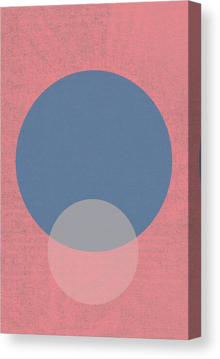 Minimal Canvas Print featuring the photograph Two Circles Pink Abstract by Eena Bo