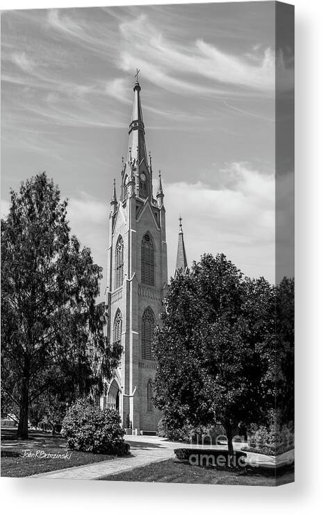 University Of Notre Dame Canvas Print featuring the photograph University of Notre Dame Basilica of the Sacred Heart by University Icons