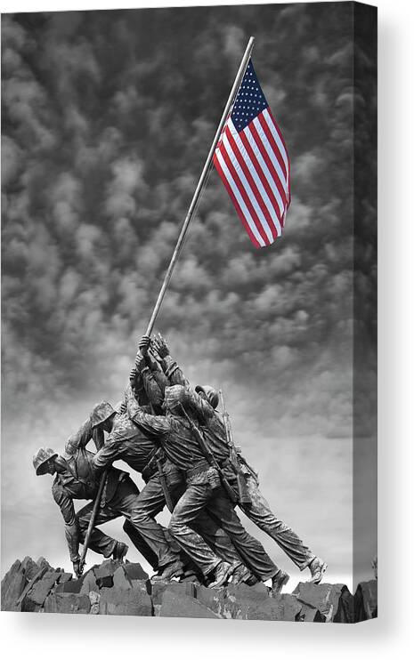 Marine Corp Canvas Print featuring the photograph US Marine Corps War Memorial by Mike McGlothlen