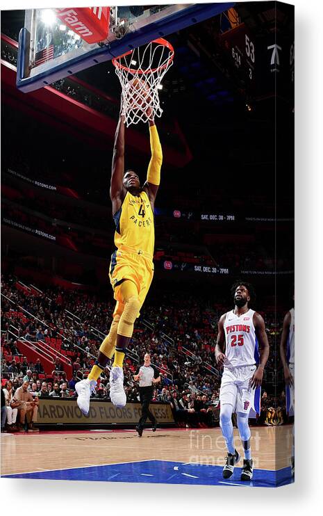 Nba Pro Basketball Canvas Print featuring the photograph Victor Oladipo by Chris Schwegler