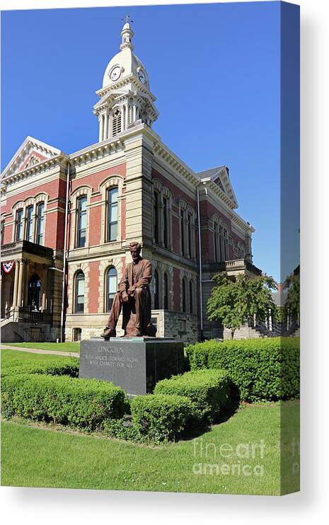 Wabash Indiana Canvas Print featuring the photograph Wabash County Courthouse Wabash Indiana 7246 by Jack Schultz