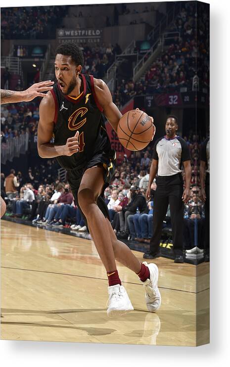 Evan Mobley Canvas Print featuring the photograph Washington Wizards v Cleveland Cavaliers by David Liam Kyle