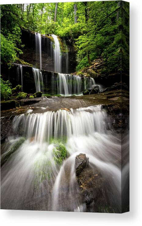 Landscape Canvas Print featuring the photograph Waterfall in the Blue Ridge Mountains by Serge Skiba