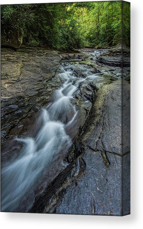 Waterfall Canvas Print featuring the photograph WaterSlide by Erika Fawcett