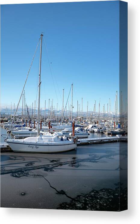 Marine Canvas Print featuring the photograph White marina by Canadart -