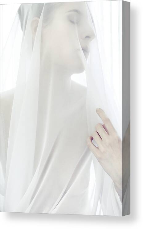 People Canvas Print featuring the photograph White Veil by VikaValter