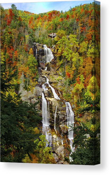 : Penny Lisowski Canvas Print featuring the photograph Whitewater Falls by Penny Lisowski