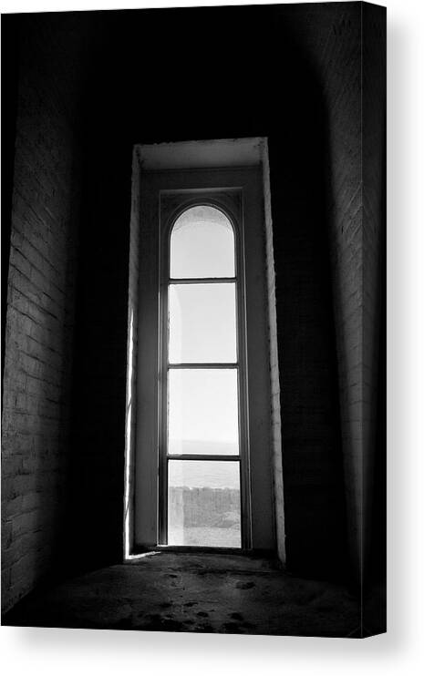 Lighthouse Canvas Print featuring the photograph Window Over the Water by Gina Cinardo