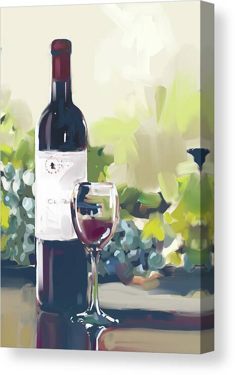 Kitchen Canvas Print featuring the digital art Wine II by East Coast Licensing
